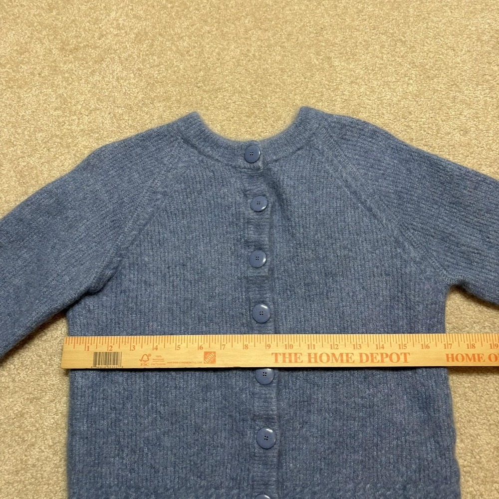 Sézane Cardigan Sweater Womens Medium 17x20 Blue Mohair Wool Button Made Italy - Picture 4 of 9